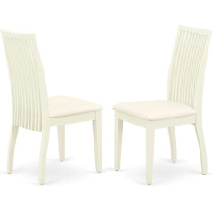East West Furniture IPC-LWH-C Ipswich Dining Chairs Linen Upholstered Wooden Chairs Set of 2 Linen White