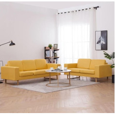 Klyeon 2-TLG. Sofagarnitur Stoff Gelb,Exklusive SofaWohnlandschaft mit hohem Sitzkomfort und abnehmbaren Bezügen für EIN stilvolles Ambiente Wohnzimmer, Sofas