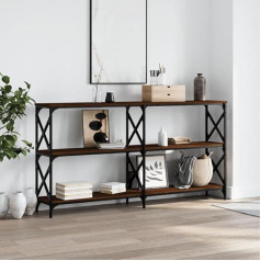 Ckioict Modern Console Table Bedside Table Living Room Furniture Console Table Brown Oak Look 200 x 28 x 80.5 cm Wood Material for Entrance, Hallway, Living Room