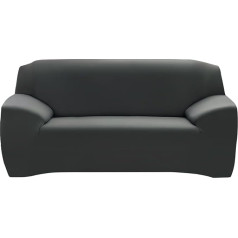 Deconovo 2-Seater Sofa Cover with Armrests, Elastic Sofa Throw, Scratch-Resistant, Sofa Blanket, Non-Slip, Soft Sofa Cover, Dark Grey