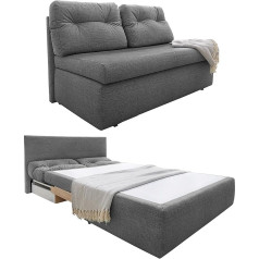 Luma-Home Schönes Für Dein Zuhause Practical Functional Sofa with Guest Bed Function, Sofa Bed 136 cm Wide, Couch with Sleep Function and Bed Box, Lying Surface 126 x 192 cm, Microfibre Fabric Cover in Grey / 15119