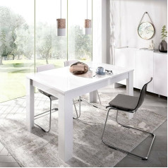 Dmora - Caladora Extendable Table, Multi-Adjustable Extendable Console, Dining Table with Extension, 140/190 x 90 x 77 cm, White