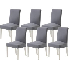 ‎Miulee MIULEE Chair Covers, Set of 6, Stretch, Removable Dining Room Chairs, Washable, Durable, Modern Covers, Easy Care for Kitchen, Living Room, Restaurant, Banquet, Family Party, Light Grey
