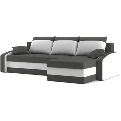 Generic Logan Corner Sofa with Sleep Function in Grey / White