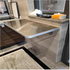 Generisch Klapptisch aus Edelstahl zur Wandmontage, für kleine Räume, mit Wäsche-Klappfunktion, einfache Installation (60 x 40 cm)