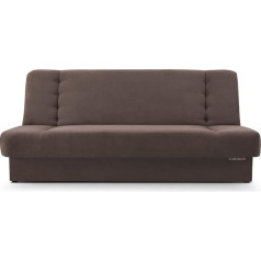 Mb-Moebel Sofa with Sleep Function and Bed Box, Tilting Sofa, Folding Sofa, Sofa Bed, Clic-Clack Couch for Living Room, Spring Core Sofa Set, Upholstered Sofa, 92 x 192 x 85 cm, Cyprus (Brown - Soro