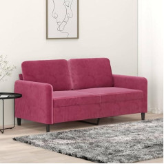 Somanki 359446 2-Seater Sofa Wine Red 140 cm Velvet Lounge Sofa, Sofas & Couches, Relax Sofa, Couch for Living Room