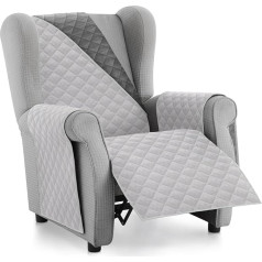 ‎Textil-Home Textil-home Relax Malu Armchair Protector 1 Seater Reversible Padded Sofa Protector Light Grey