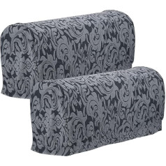 ‎Sourcing Map sourcing map Stretch Armrest Covers for Chairs and Sofas, Sofa Armrests with Swivel Pin, Non-Slip Furniture Protector, Armchair Slipcovers for Sofa, Chair, Recliner, Grey, Pack of 2