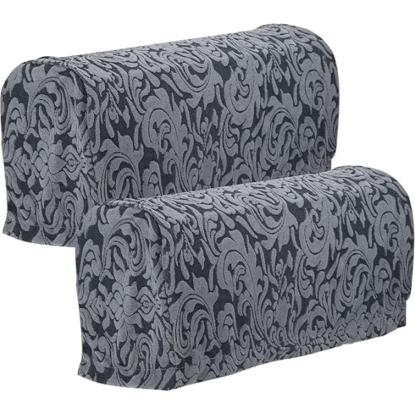 Sourcing Map sourcing map Stretch Armrest Covers for Chairs and Sofas, Sofa Armrests with Swivel Pin, Non-Slip Furniture Protector, Armchair Slipcovers for Sofa, Chair, Recliner, Grey, Pack of 2