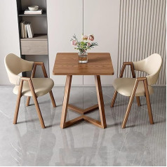 Generisch Modernes 3-teiliges rundes Esstisch-Set mit kleinem Couchtisch und gepolsterten Sesseln, ideal für Küche, Empfangsraum oder Büro, Kunstlederstühle in Khaki