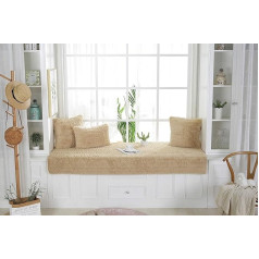 SINCERE Custom Size Plush Bay Window Seat Cover Mat Sofa Slipcover Thickened Non-Slip Couch Bench Seat Cushion Floor Mat