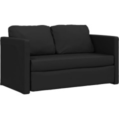 Hommdiy Floor Sofa with Sleep Function, Folding Sofa Bed, Floor Mattress for Adults, Floor Couch for Bedroom, Living Room, Black, 112 x 174 x 55 cm, Faux Leather