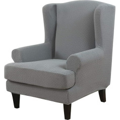 ele ELEOPTION Armchair Throw, Sofa Throw, 2-Piece Armchair Cover, Jacquard Fabric, Wingback Chair, Stretch Covers, Pure Colour, Armchair, Protective Cover, Washable & Anti-Wrinkle Sofa Cover,