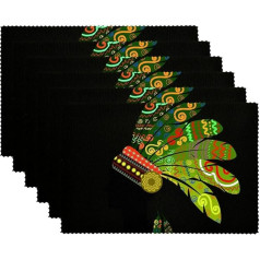 Generic Personalisierbare Tischsets Set American Indian Tribe Head leicht zu reinigen Anti-Rutsch