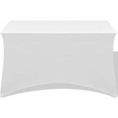 ‎Festnight Festnight Set of 2 Stretch Table Covers, Table Covers, Reusable Table Covers, 120 x 60.5 x 74 cm, White