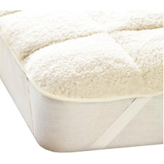 Olivia Rocco Luxury Teddy Bear Sherpa Fleece Super Soft Warm Cozy Mattress Topper Reversible Top and Cool Microfiber Single King Super King (Single)