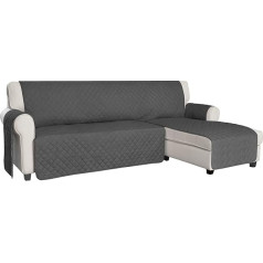 ‎Issuntex ISSUNTEX Sectional Couch Covers for Dogs, Reversible L Shaped Sofa Cover, Water Resistant, Chaise Lounge Cover, Furniture Protector for Kids and Pets (Large, Dark Grey/Dark Grey)