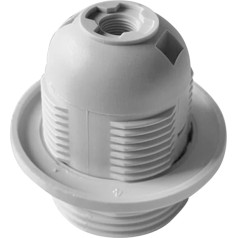 E27 termoplastiskais turētājs ar atloku, balts, 40 gab. komplekts.