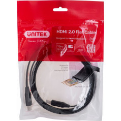 hdmi kabelis 2.0 4k60hz, plakans, 2m, c11063bk-2m