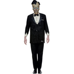 Smiffys The Addams Family Lurch Adult Costume Black Includes Top, Trousers and Mask Officially Licensed Full Lurch Addams Costume Perfect for Parties or Halloween