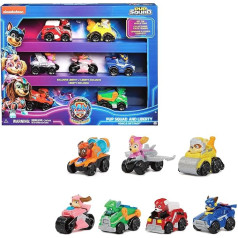PAW PATROL: The Mighty Movie 7 Piece Pup Squad Racers Gift Set with Liberty Toy Car, Suitable for Ages 3+