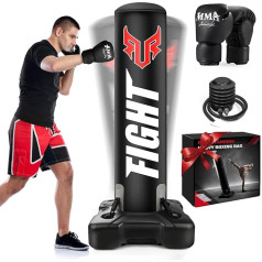JUOIFIP Punch Bag with Stand for Adults, 70 Inch Freestanding Heavy Punch Bag with Boxing Gloves and Electric Air Pump for Women Men Kickboxing Bags for Training MMA Muay Thai Fitness