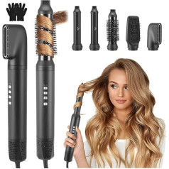 Neulriscn Airstyler 5-in-1 Hairstyler Hair Styler Warm Air Brush Set with 110,000 RPM, Negative Ion Function & 3 Temperature Levels - Professional Styling Brush for Shiny, Smooth Hair
