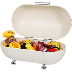 MAGICLULU Metal Bread Bin White Bread Storage Container Metal Bread Holder Bread Bin with Lid Bread Bin Made of Metal Multifunctional Bread Container Storage Box for the