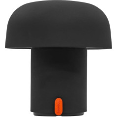 Kooduu - Sensa Portable Small Table Lamp - Dimmable, Wireless, with Battery and USB Rechargeable, Vintage Look for the Living Room, Anthracite - Grey