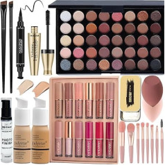 Makeup Sets, All in One Makeup Set for Women, Makeup Set Includes 40 Colours, Eyeshadow Palette, Mascara, Foundation and Face Primer, Eyeliner, Stamp, Lip Gloss, Eyebrow Soap