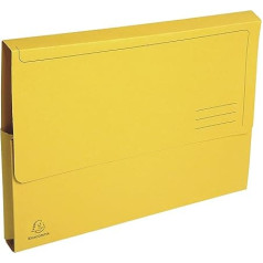 Exacompta 47679E Pack of 50 Recycled File Folders Forever with Closure Flap for DIN A4 Blue Angel Document Folder Yellow