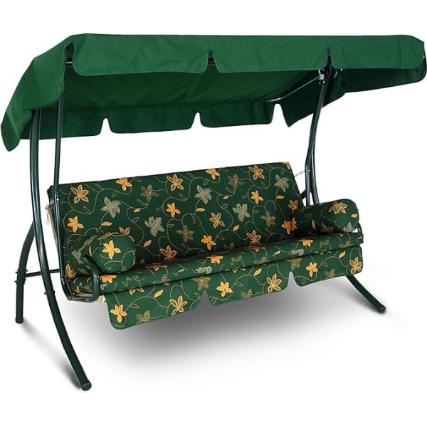 Angerer 1920s Trendy Hollywood Swing, 3-Seater, Corfu Terracotta, Corfu green