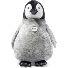 Steiff Flaps Penguin Cuddly Toy, Cute Stuffed Toy with Plastic Eyes, Children, Boys & Girls, Plush Toy, 60 cm, Light Grey, 075728