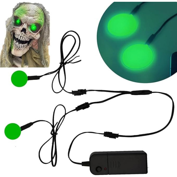 Ygmylandbb Electroluminescent Panels EL Panels Light Round Neon Eyes Decorative Lighting Luminous Eyes for Cosplay DIY Halloween Christmas Decoration (30mm, Green)