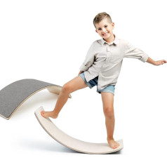 MAMOI® Balance Board for Children, Balance Rocker, Balance and Balance Trainer, Balance Board, Indoor Balance Board, Wooden Wobble Board, Balance Board with Mat from 3