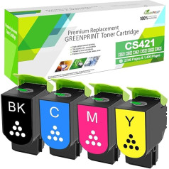 Compatible Toner Cartridges 4 Colour Set CS421 CS521 CS622 CX421 CX522 CX622 CX625 Standard Capacity for Lexmark Printer CS421dn CS521dn CS622de CX421adn CX522ade CX622ade CX625ade CX625adhe
