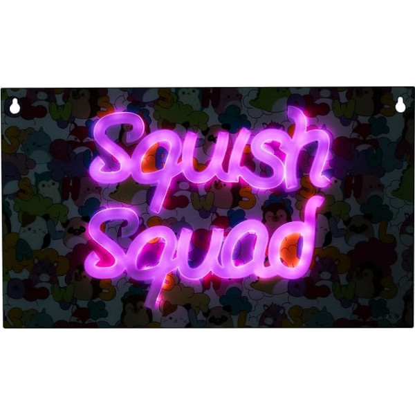 Fizz Creations Squishmallows Squish Squad Neon Wall Light Officially Licensed Product USB Powered Vibrant Pink Light Wall Mount Options