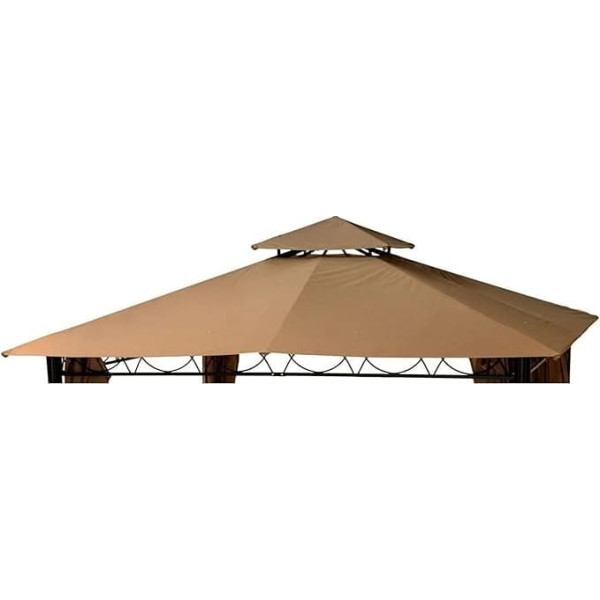 Koem Top Replacement Tarpaulin for Eden Gazebo 3 x 3 m Dark Beige Polyester 180 g/m² with Airvent