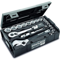 Matador Socket Spanner Set | Ratchet Box 3/8 Inch | Includes Spark Plug Wrench & Wheel Brace | in l Boxx Mini | 26-Piece Tool Set | Matador Tool No. 81453115
