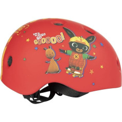 TataWay - Bing Children's Bicycle Helmet | Adjustable Strap & Clip Closure | Bing Rabbit Graphic | Circumference 48-52 cm, Red, S, Plastic