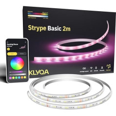 Klyqa LED Strip 2 m I Alexa & Google Compatible I Indirect Lighting with App Control I LED TV Backlight I Light Strip Can Be Shortened Living Room I LED Strip RGBWW