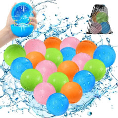 Reusable Water Bombs, Water Balloons with Self-Closing, Quick Filling Function for Children Adults, Water Games, Beach Games, Pool Games