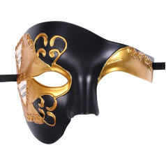 OIDEA Herren Karneval Maske Halbmaske: Vintage Italienische Venedig Maske für Halloween und Maskenbälle, Phantom der Oper Phantommaske in Schwarz Gold für Partys
