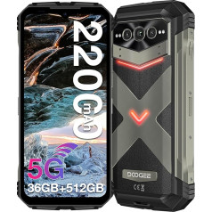 DOOGEE V Max Plus (2025) 5G Outdoor Mobile Phone, 512GB ROM 36GB RAM 22000mAh 6.58 Inch FHD + 120Hz Android 14 Outdoor Smartphone Without Contract 200MP + 32MP + 20MP Night Vision Camera WiFi