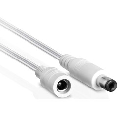 Wicked Chili 5 m DC Extension Cable Compatible with Philips HUE Lightstrip Plus (White and Colour Ambiance) V3 / V4 with Bluetooth (Purple Packaging) Extension for Power Supply S020YM2400083 White