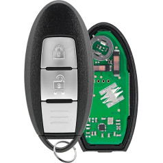 2 Button Car Remote Key Fob Replacement for Nissan Qashqai X-Trail Pulsar Remote Control Key Fob 433MHz 4Achip with Key Ring