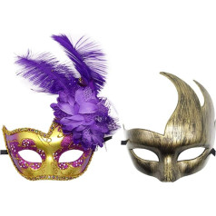 Awlsyj Paar-Maske, Federmaske, venezianische Partymaske, Karneval, Halloween-Kostüme