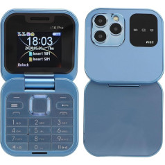 Yunir Folding Mobile Phone for Seniors, 2G Unlocked Senior Folding Mobile Phone with 1.77 Inch Screen, Dual SIM Senior Basic Mobile Phone with Large Buttons and LED Flashlight (Blue)