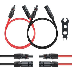 Solar Cable, 6 mm² Solar Extension Cable with a Wrench, Extension for Solar Module, PV Cable, Extension Cable, Balcony Power Station (5 m)